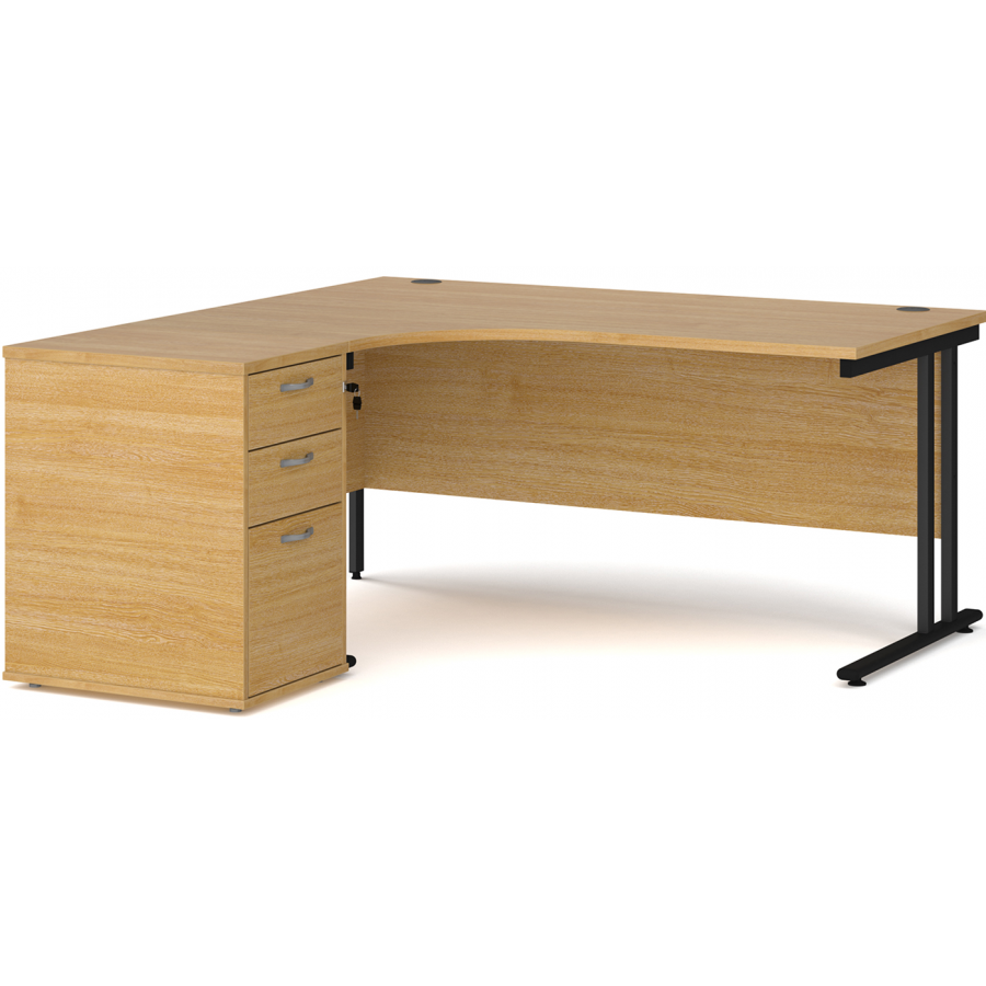 Maestro Corner Desk with Desk High Pedestal 